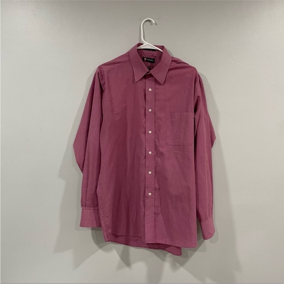 Chaps Pink Mauve Button Down Long Sleeve Shirt 16- 16 1/2 34/ 35 Large L - Picture 1 of 9